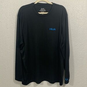 HUK Fishing Black Icon X Long-Sleeve‎ Shirt with Sun Protection size XXL
